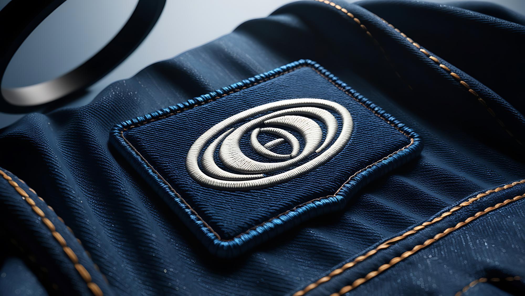 Branded jacket embroidery with metallic thread
