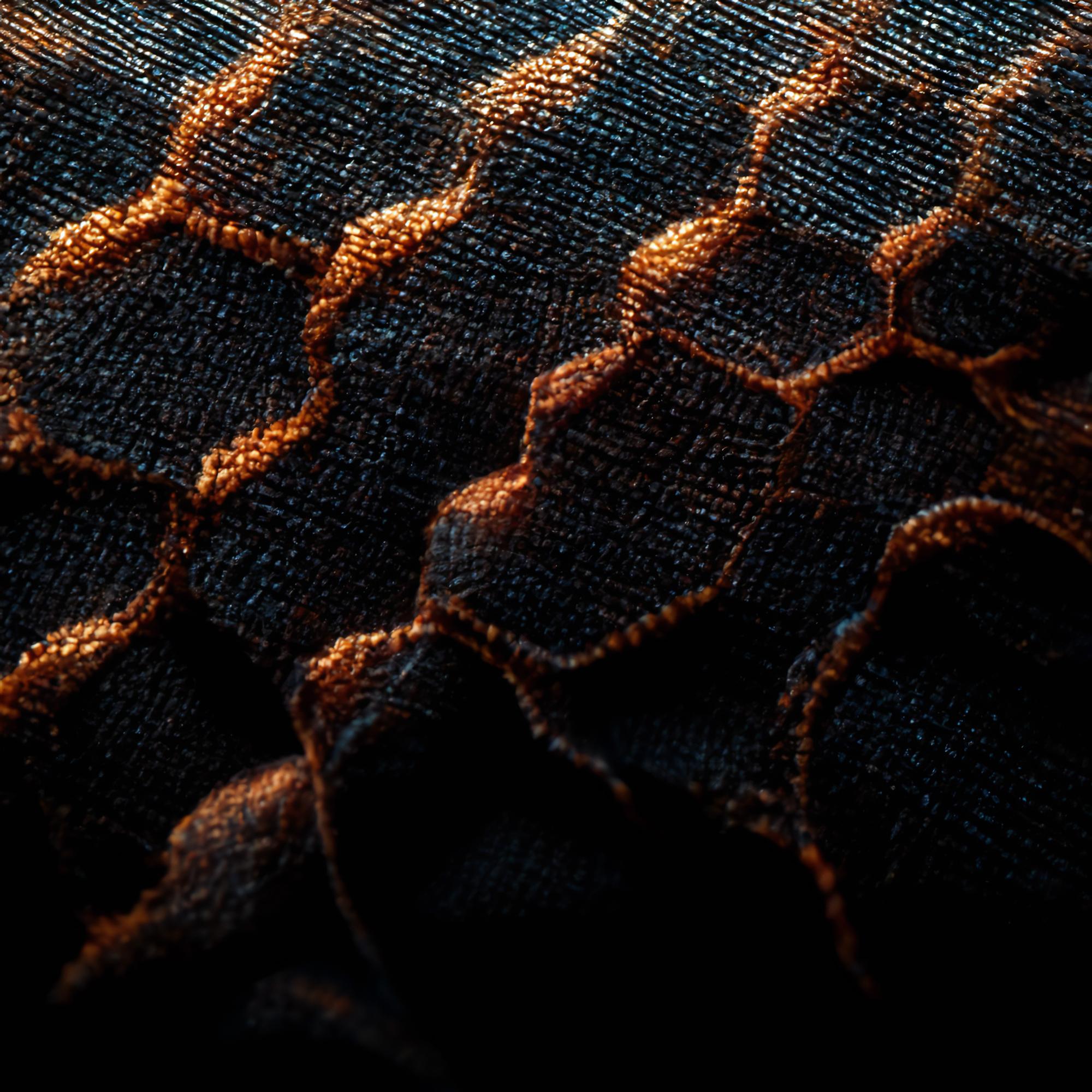 CNC enhanced embroidery sample on dark fabric